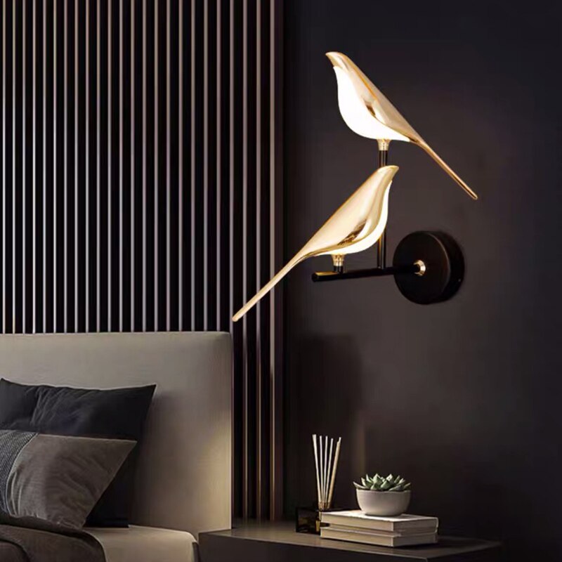 Scandinavian LED wall lamp with bird motif - Modern decorative wall light for stylish wall lighting