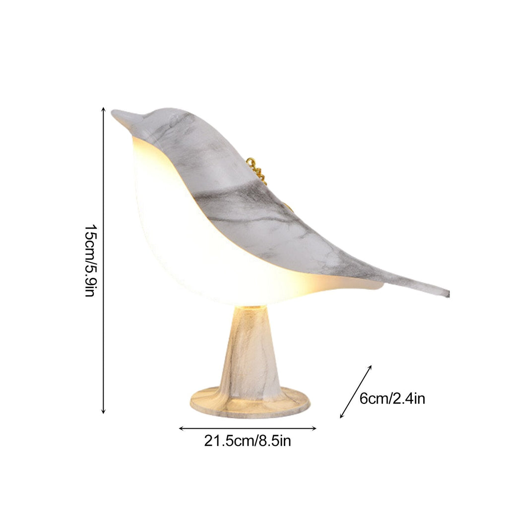 Modern Wood LED Table Lamp Bird Design