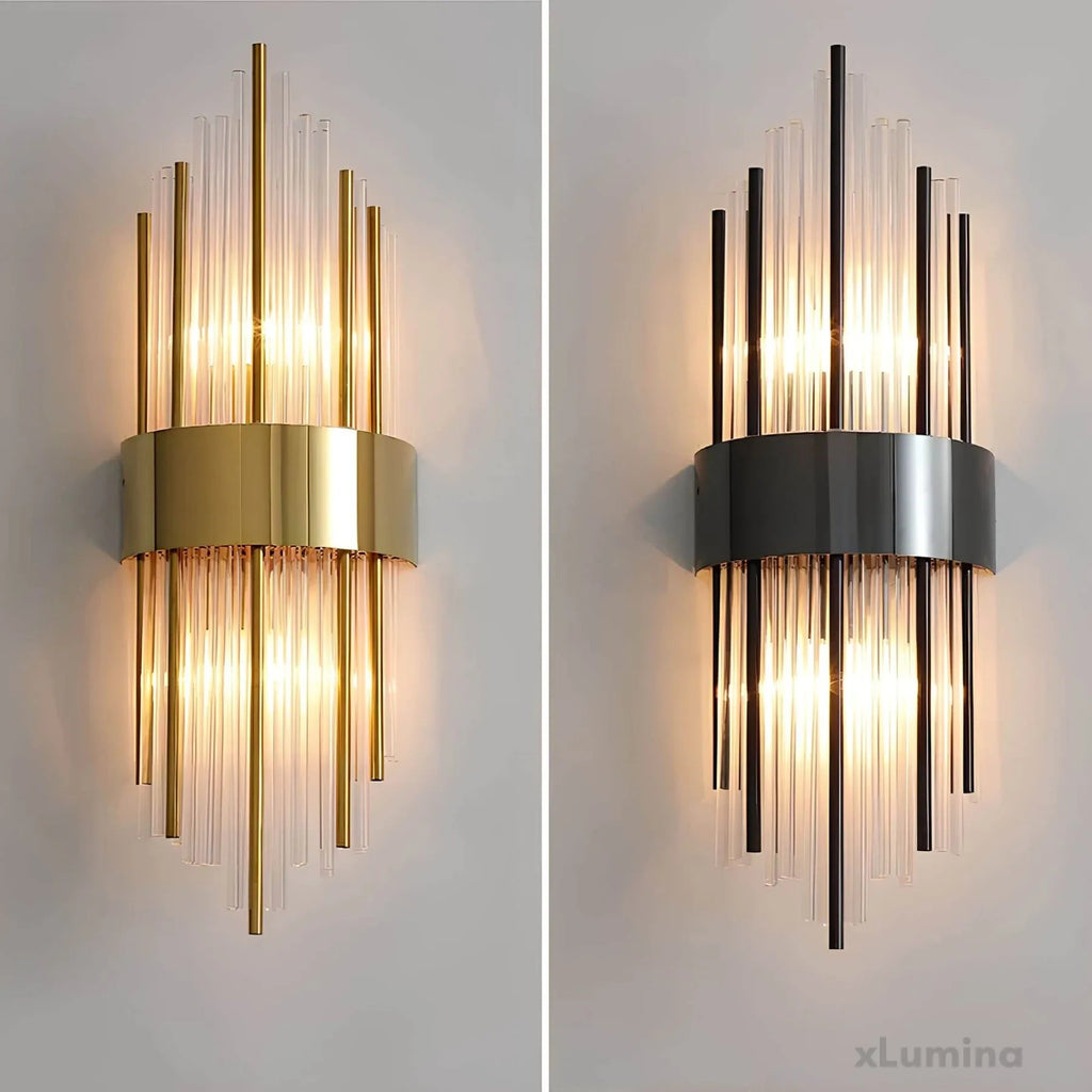 Wall lamp with crystal decoration