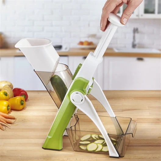 Adjustable multifunctional vegetable cutter – Professional kitchen grater with collecting container