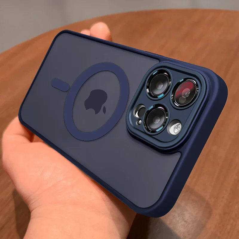 Matte Armour Magnetic Case with Shock Protection & Magsafe Support – 1+1 FREE