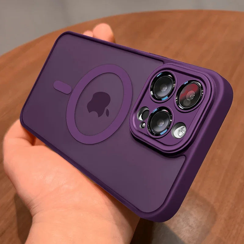 Matte Armour Magnetic Case with Shock Protection & Magsafe Support – 1+1 FREE