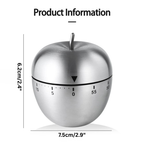 Mechanical Kitchen Timer Wind-Up Stainless Steel Cute Countdown Clock