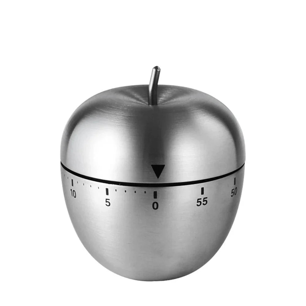 Mechanical Kitchen Timer Wind-Up Stainless Steel Cute Countdown Clock