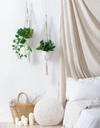 4-piece handmade Boho macrame plant hanger set
