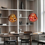 Artistic Hanging Lamp of Melted Glass Modern and Elegant Lighting for Interior