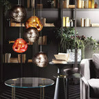 Melt Pendant Light Fixture - Modern Glass Hanging Lamp for Kitchen Island & Dining Room