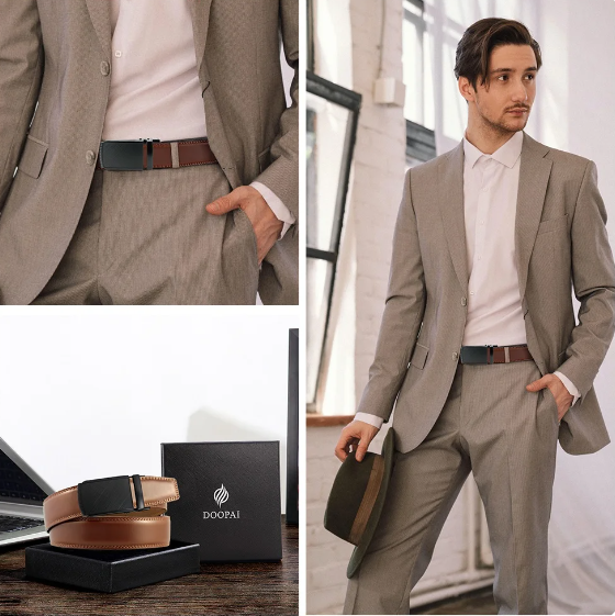Men's Belt with Automatic Buckle - Eleganzio