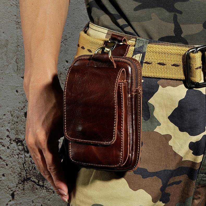 Elegant Leather Hip Pouch for Men