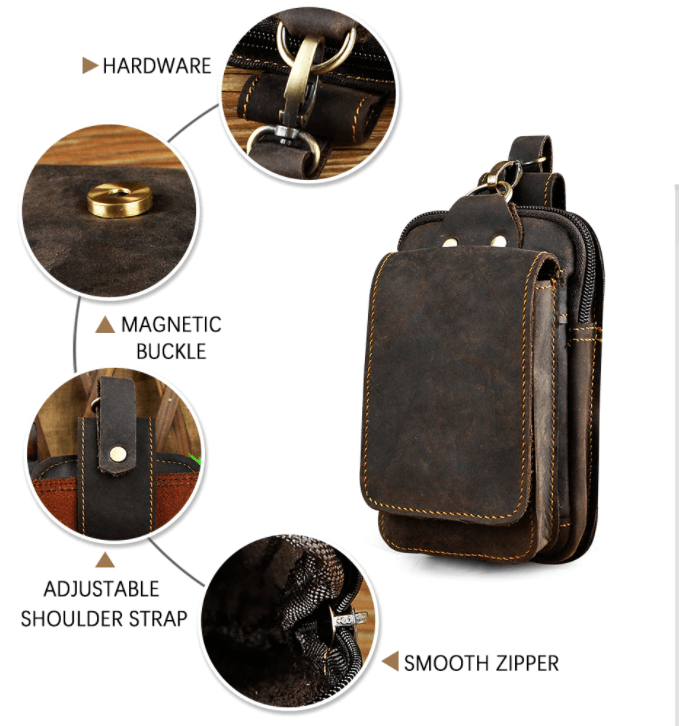 EliteGuard – Luxury Leather Hip Bag for Men