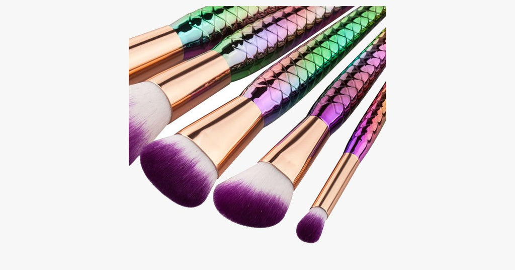 5-piece Rainbow Mermaid Brush Set