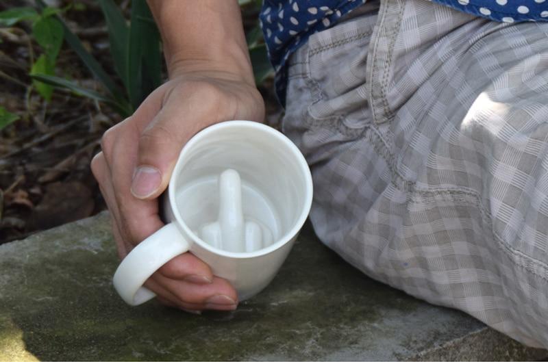 Middle Finger Prank Mug