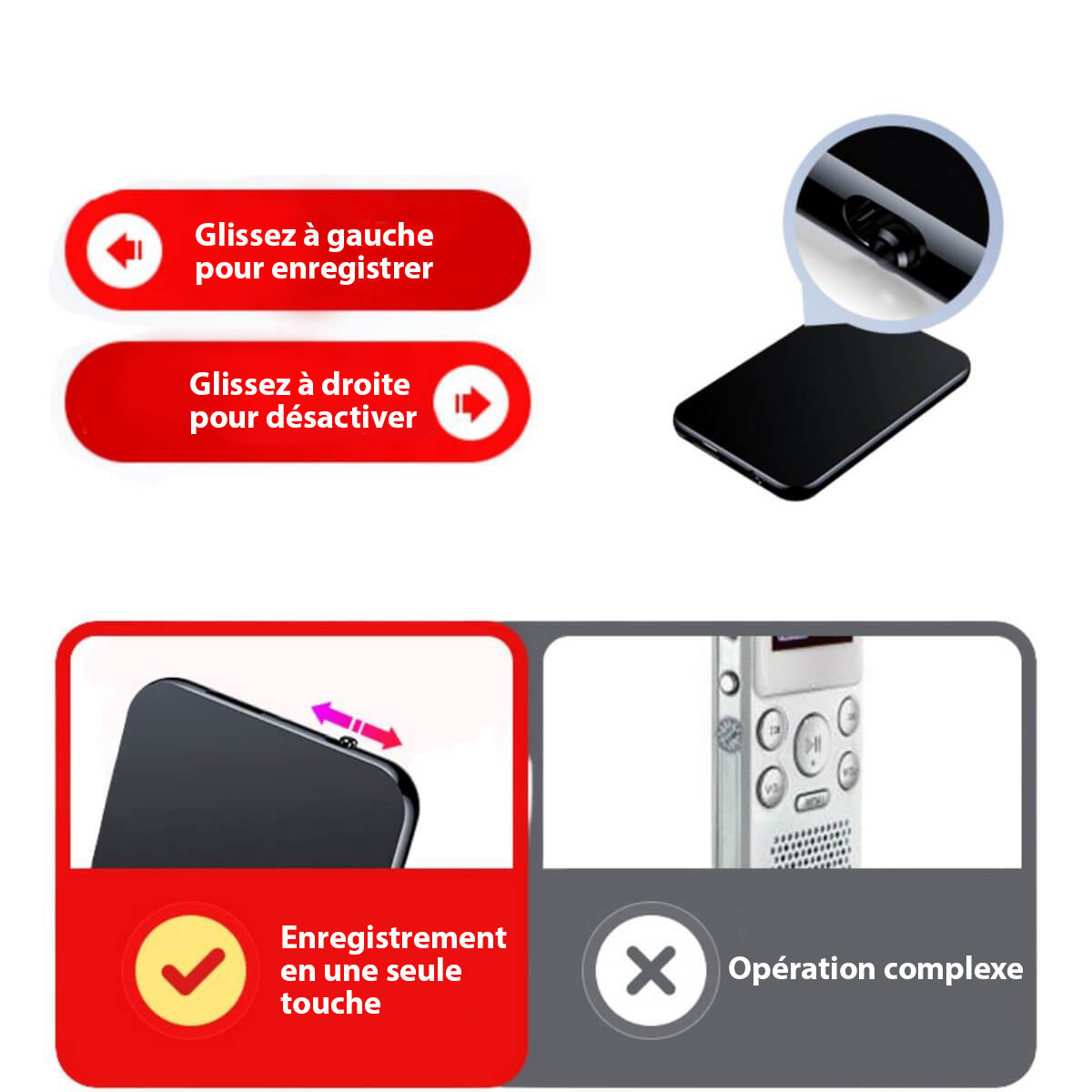 UltraThin Mini Audio Recorder – Discreet Portable Recording with Long Battery Life