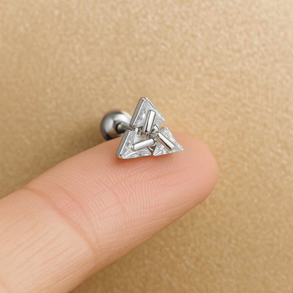 AXIS – Silver Triangle Studs for a Modern, Chic Look