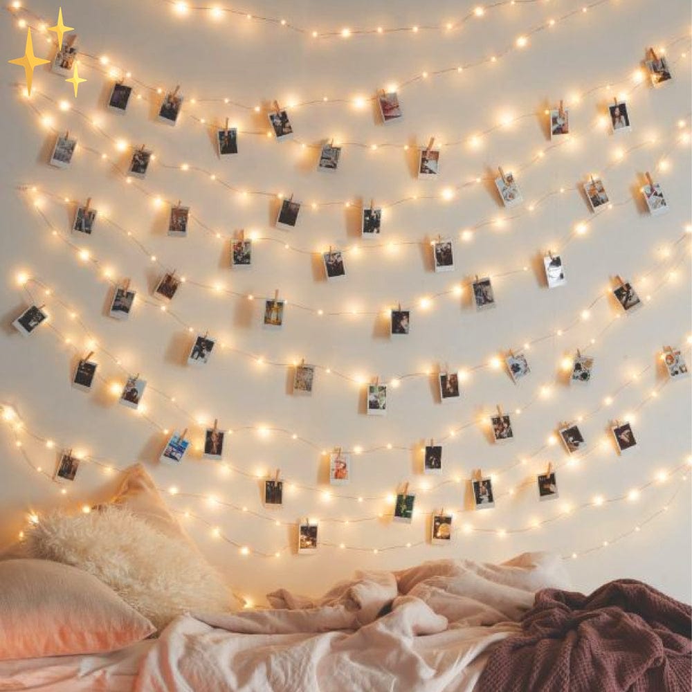 Curtain lamp with remote control and movable light for a warm, safe atmosphere at home