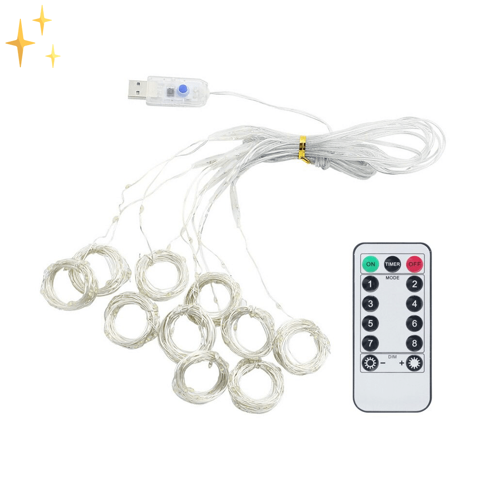 Curtain lamp with remote control and movable light for a warm, safe atmosphere at home