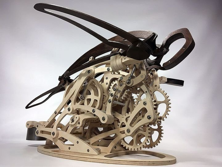 3D Wood Mechanical Hummingbird and Wood Mechanical Turtle