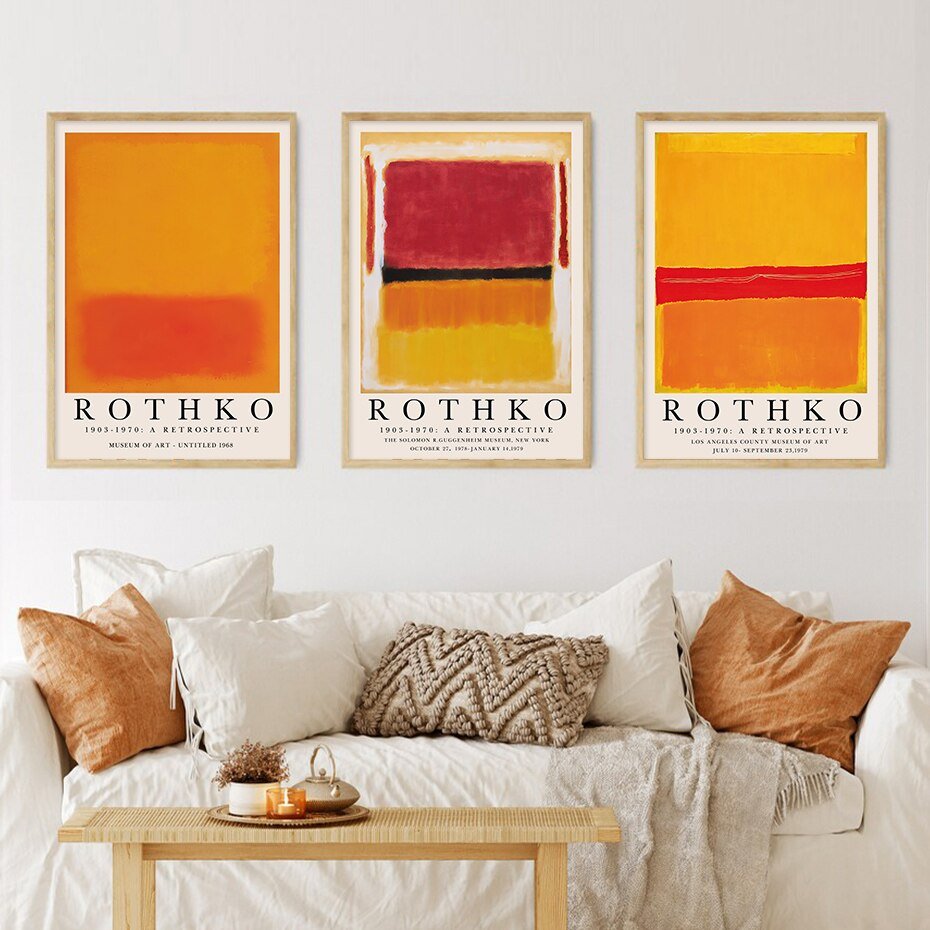 ArtLuxe Modern Abstract Rothko Wall Art Poster | Canvas | Minimalist Design | Decor for Living Room & Office