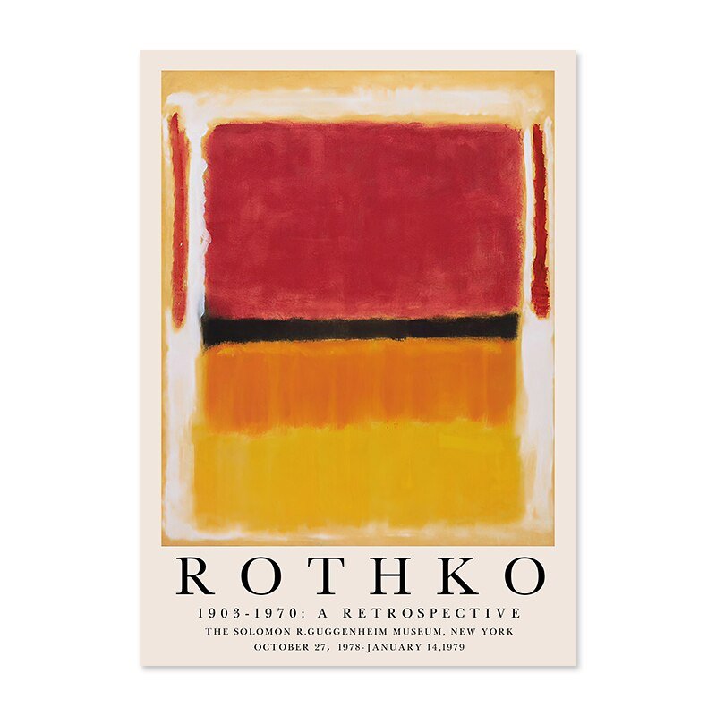 ArtLuxe Modern Abstract Rothko Wall Art Poster | Canvas | Minimalist Design | Decor for Living Room & Office