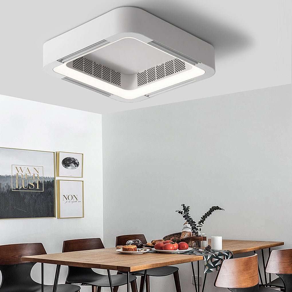 Modern Blade-less Ceiling Fan with LED Lighting and Chandelier
