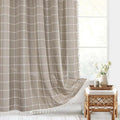 Modern Jacquard Linen Shower Curtain with Tassels (1 pcs) │ For Nordic Bathroom Decoration