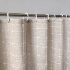 Modern Jacquard Linen Shower Curtain with Tassels (1 pcs) │ For Nordic Bathroom Decoration