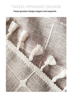 Modern Jacquard Linen Shower Curtain with Tassels (1 pcs) │ For Nordic Bathroom Decoration