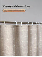 Modern Jacquard Linen Shower Curtain with Tassels (1 pcs) │ For Nordic Bathroom Decoration