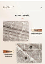 Modern Jacquard Linen Shower Curtain with Tassels (1 pcs) │ For Nordic Bathroom Decoration