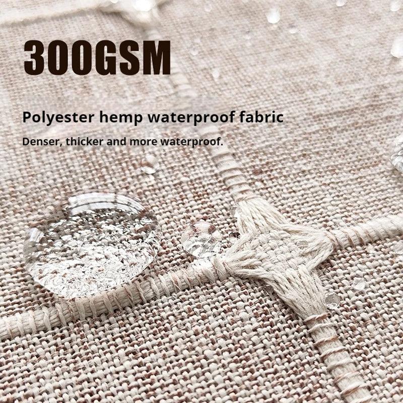 Modern Jacquard Linen Shower Curtain with Tassels (1 pcs) │ For Nordic Bathroom Decoration
