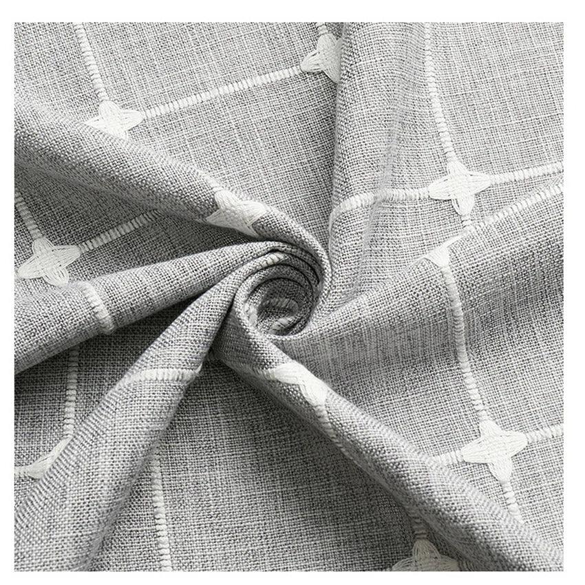 Modern Jacquard Linen Shower Curtain with Tassels (1 pcs) │ For Nordic Bathroom Decoration