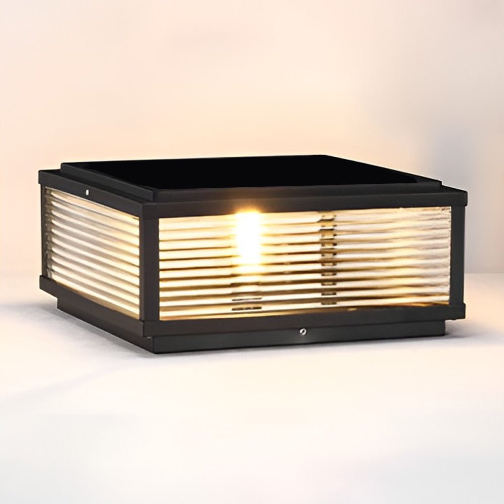 Decorative Post Lamp with Square Glass Shade