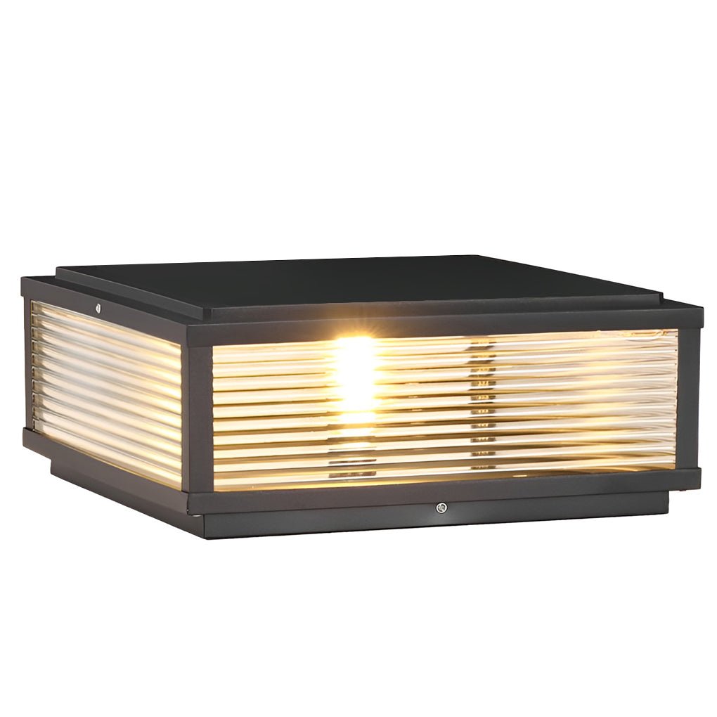 Decorative Post Lamp with Square Glass Shade