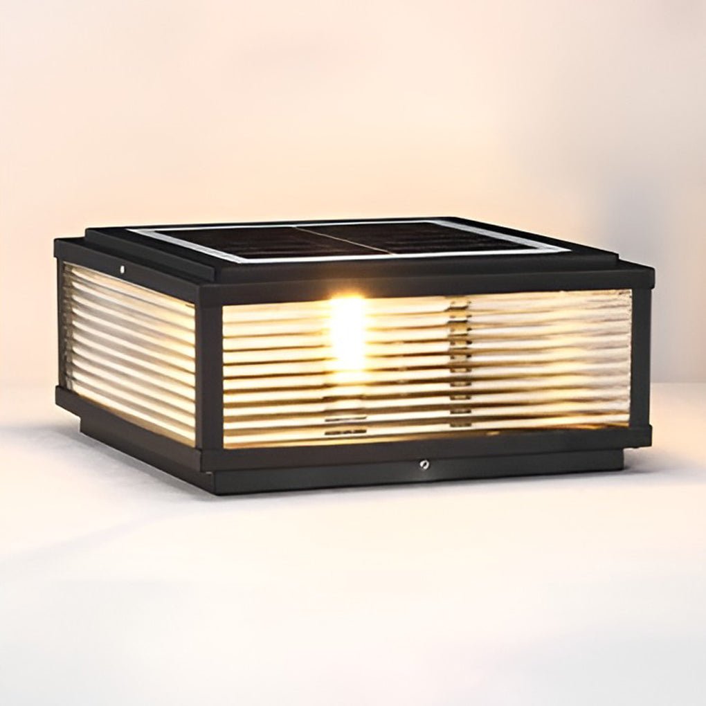 Decorative Post Lamp with Square Glass Shade