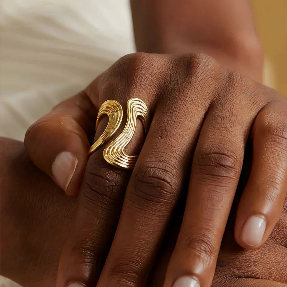 Modern Spiral Textured Ring