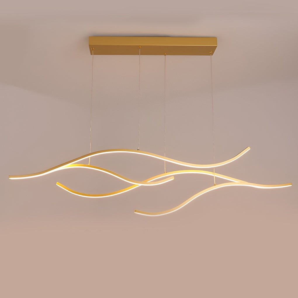 Designer LED Ceiling Lamp with Wavy Curved Shape