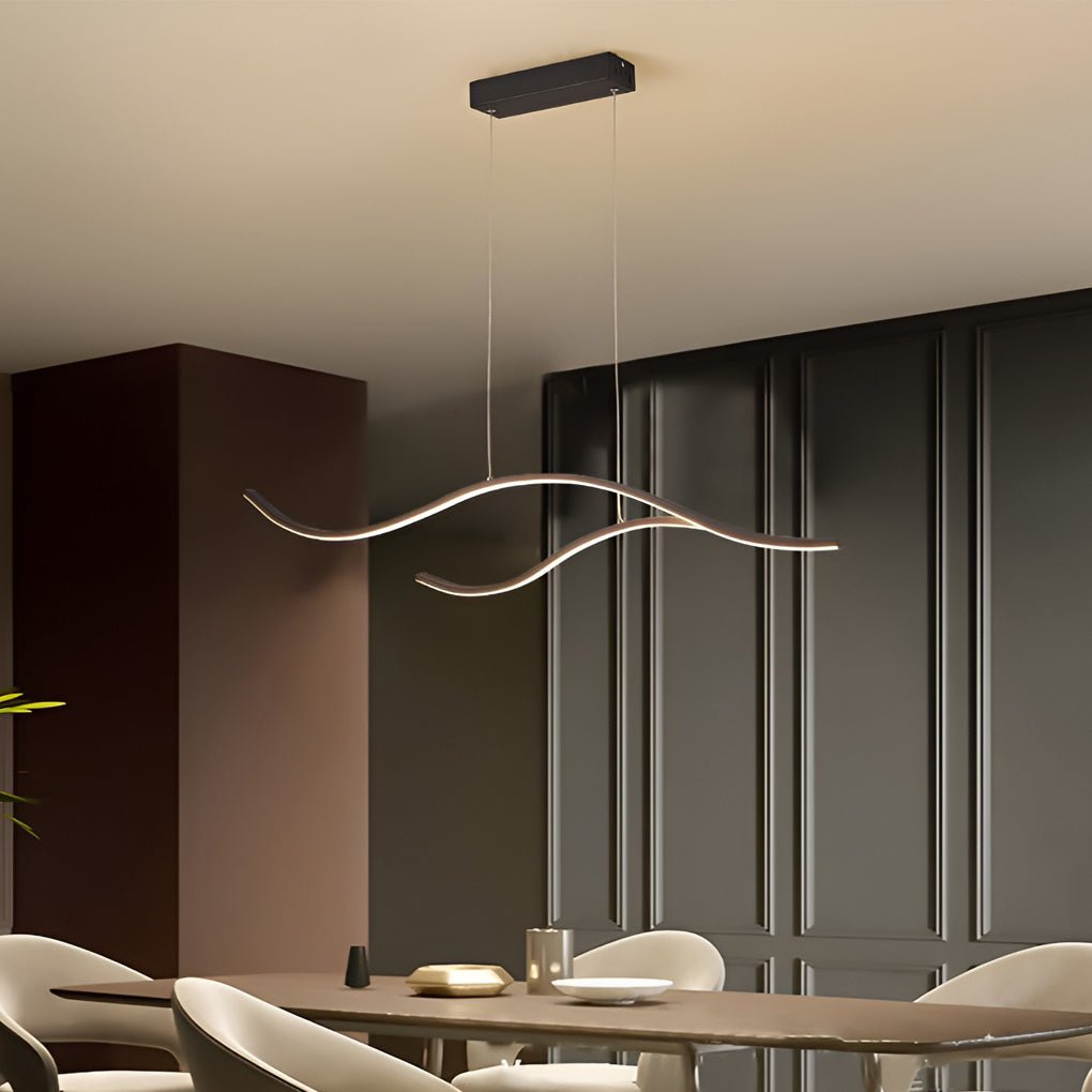 Designer LED Ceiling Lamp with Wavy Curved Shape