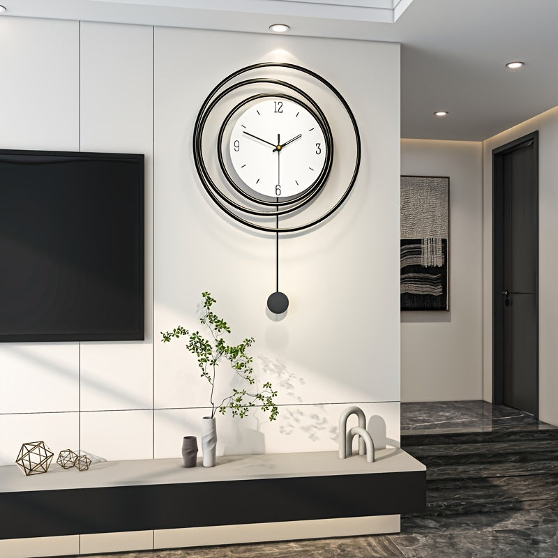 Modern Clock with Metal Finish