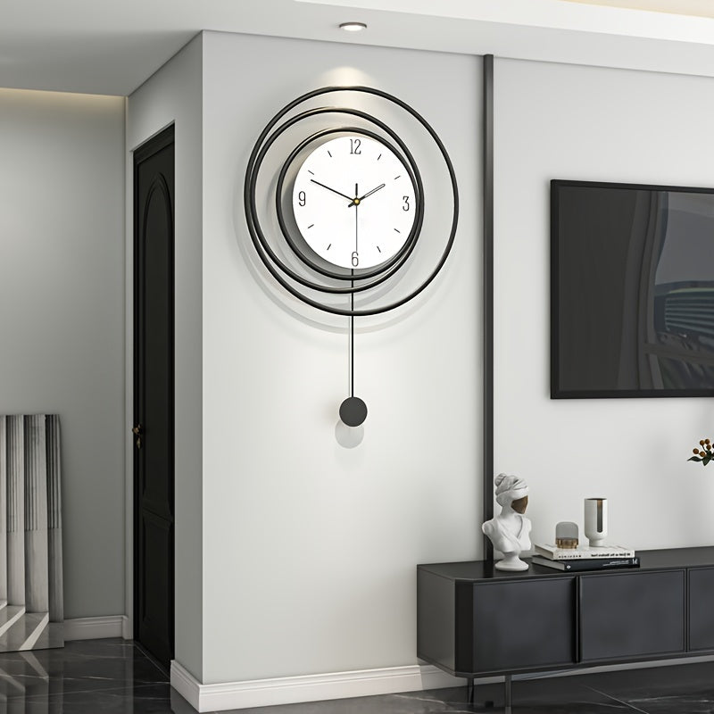 Modern Clock with Metal Finish