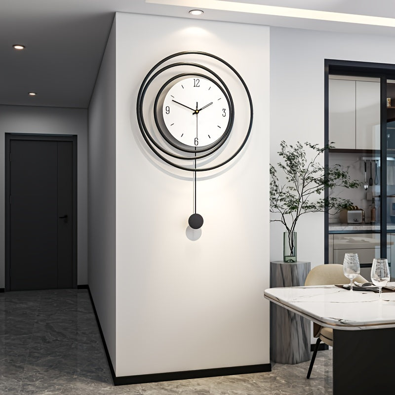 Modern Clock with Metal Finish