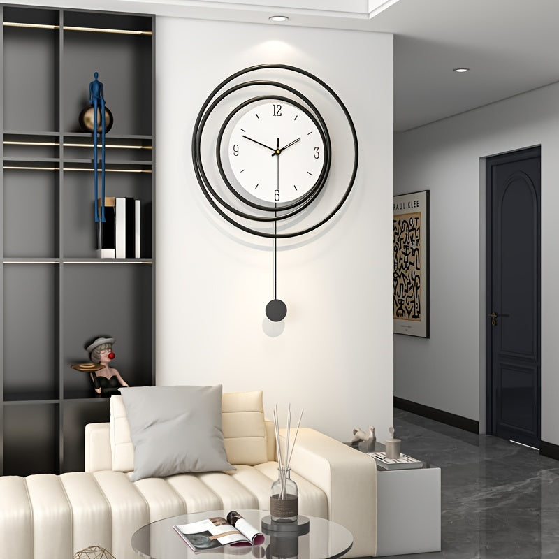 Modern Clock with Metal Finish
