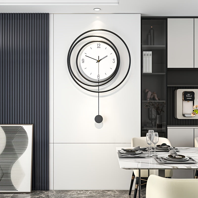 Modern Clock with Metal Finish