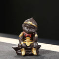 Monkey King in Meditation Decorative Statue with Character