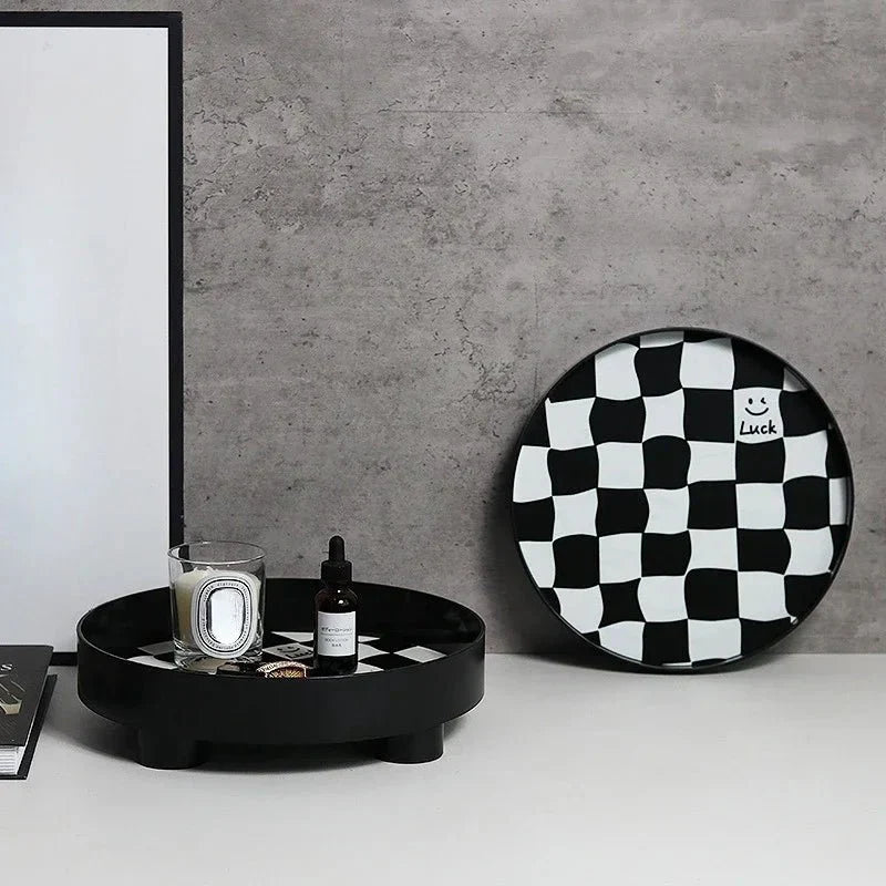 Monochrome Chessboard Storage Tray