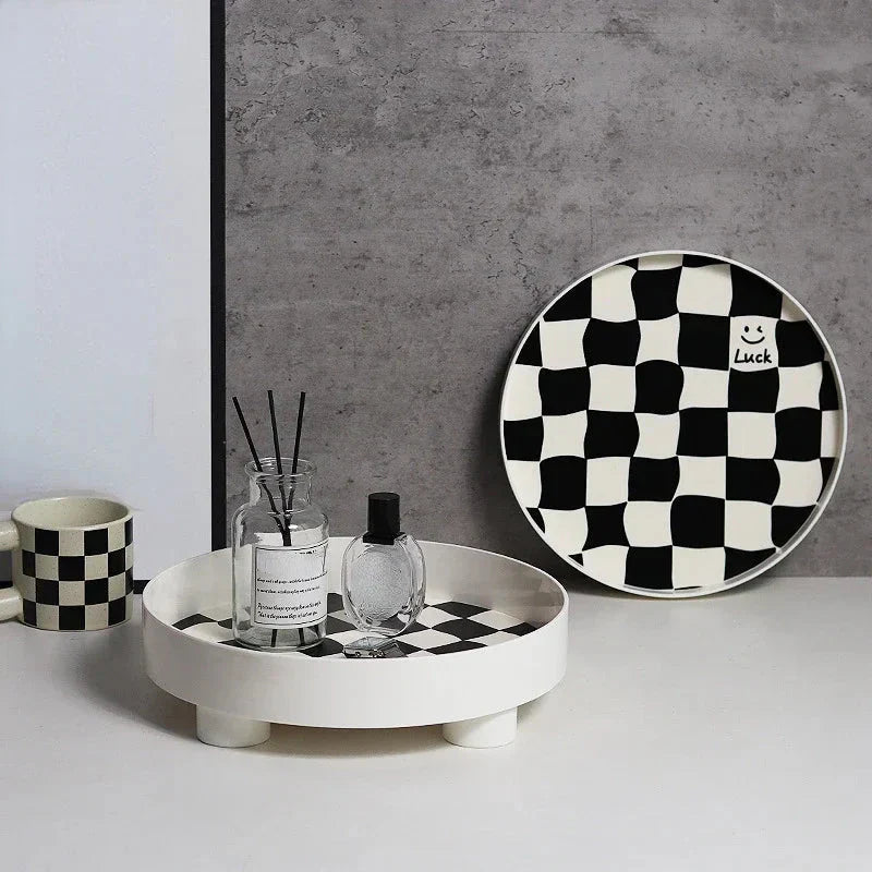 Monochrome Chessboard Storage Tray