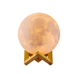 LunarGlow - 16 Colors Moon Lamp with Remote Control and Wooden Stand for Sleep Comfort and Atmosphere