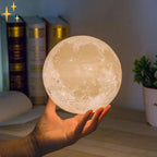 LunarGlow - 16 Colors Moon Lamp with Remote Control and Wooden Stand for Sleep Comfort and Atmosphere