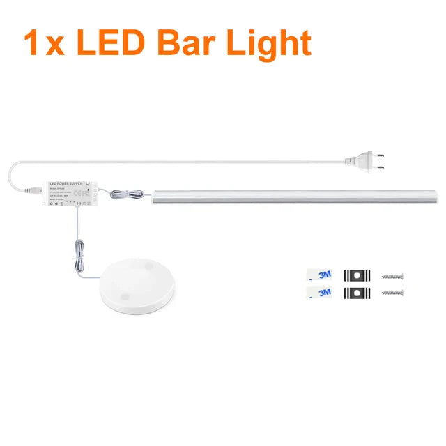 Motion Touch Sensor LED Lights Wireless Light Penetrable Wood Aluminum Bar
