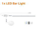 Motion Touch Sensor LED Lights Wireless Light Penetrable Wood Aluminum Bar