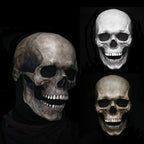 Skull Mask Movable Jaw Realistic Latex Full Head Costume